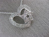 ESTATE .28CT DIAMOND 18KT WHITE GOLD 3D CLASSIC OPEN HEART STAR FLOATING PENDANT