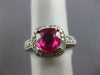 ESTATE LARGE 4.54CT DIAMOND & AAA RUBY 14KT WHITE GOLD 3D ENGAGEMENT RING #26407