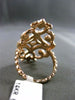 ANTIQUE LARGE 2.33CT DIAMOND 14K ROSE GOLD FLEUR DE LIS ETOILE FILIGREE FUN RING