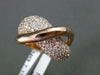 ESTATE WIDE 2.22CT DIAMOND 14KT ROSE GOLD 3D X LOVE HEART INFINITY LOVE RING