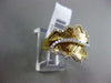 ESTATE WIDE .38CT DIAMOND 14KT WHITE & YELLOW GOLD 3D HANDCRAFTED LEAF RING