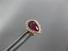 ESTATE .57CT DIAMOND & AAA RUBY 14KT ROSE GOLD CLASSIC PEAR HALO STUD EARRINGS