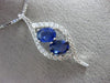 LARGE 1.6CT DIAMOND & AAA SAPPHIRE 14K WHITE GOLD LEAF INFINITY FLOATING PENDANT
