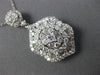 ESTATE LARGE 2.30CT DIAMOND 18KT WHITE GOLD 3D FILIGREE MULTI SHAPE DROP PENDANT