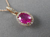 ESTATE 1.02CT ROUND DIAMOND & AAA RUBY 14KT ROSE GOLD 3D CLASSIC OVAL PENDANT