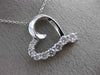 ESTATE .77CT DIAMOND 14K WHITE GOLD 3D CLASSIC OPEN HEART FLOATING PENDANT #3210