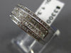 ESTATE WIDE 1.34CT DIAMOND 14KT WHITE GOLD 3D MULTI ROW ANNIVERSARY RING #23472