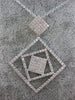 ESTATE LARGE 1.39CT DIAMOND 18KT WHITE GOLD 3D MULTI SQUARE FLOATING FUN PENDANT