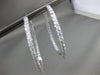 ESTATE LARGE 6.07CT DIAMOND 14K WHITE GOLD 3D DOUBLE SIDED CLASSIC HOOP EARRINGS