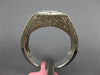 ESTATE LARGE .60CT DIAMOND 18KT WHITE GOLD ROUND & PRINCESS INVISIBLE MENS RING