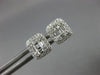 ESTATE .50CT DIAMOND 18K GOLD ROUND & BAGUETTE CLUSTER HALO SQUARE STUD EARRINGS