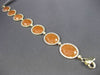 ESTATE WIDE 3.50CT DIAMOND & ORANGE ARAGONITE 14K YELLOW GOLD OVAL HALO BRACELET