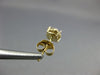ESTATE .33CT DIAMOND 14KT 2 TONE GOLD ROUND SOLITAIRE HALO CLUSTER STUD EARRINGS