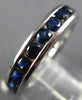ESTATE 1.20CT AAA ROUND SAPPHIRE 14KT WHITE GOLD 3D CHANNEL ETERNITY RING #22442