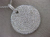 ESTATE LARGE 2.49CT DIAMOND 18KT WHITE GOLD 3D CIRCULAR PAVE FLOATING PENDANT