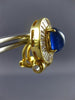 ANTIQUE LARGE 8.68CT DIAMOND & AAA SAPPHIRE 18KT YELLOW GOLD 3D CLIP ON EARRINGS