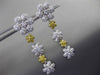 ESTATE LARGE 1.50CT DIAMOND 14KT WHITE GOLD FLOWER BY THE YARD HANGING EARRINGS