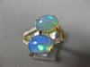ESTATE 4.04CT DIAMOND & AAA AUSTRALIAN OPAL 14KT YELLOW GOLD TWO STONE OVAL RING