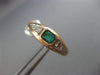 ANTIQUE WIDE 1.05CT DIAMOND & AAA EMERALD 14K WHITE & ROSE GOLD HANGING EARRINGS