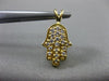 ESTATE .22CT DIAMOND 14KT YELLOW GOLD CHAMSA HAND OF GOD FLOATING PENDANT #24835