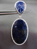 ESTATE LARGE 1.80CTW DIAMOND & FANCY BLUE SODALITE 14KT WHITE GOLD DROP EARRINGS