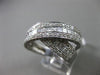 ESTATE MASSIVE 2.50CT DIAMOND 14KT WHITE GOLD 3D CRISS CROSS X LOVE RING #25116