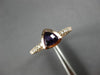 ESTATE .44CT DIAMOND & AAA TRILLION CUT AMETHYST 14K ROSE GOLD 3D BEZEL FUN RING