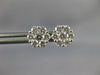 ESTATE .94CT DIAMOND 18KT WHITE GOLD 3D 8mm CLASSIC CLUSTER FLOWER STUD EARRINGS