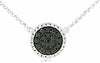 .35CT WHITE & BLACK DIAMOND 14KT WHITE GOLD CLASSIC CLUSTER ROUND HALO NECKLACE