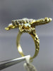 ANTIQUE LARGE 2.30CT DIAMOND & OPAL 14K TWO TONE GOLD HANDCRAFTED BUTTERFLY RING