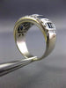 WIDE 1.63CT ROUND & BAGUETTE DIAMOND & SAPPHIRE 18KT WHITE GOLD ANNIVERSARY RING