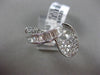 ESTATE 1.85CT DIAMOND 18KT WHITE GOLD MILGRAIN CRISS CROSS MUSICAL NOTE FUN RING