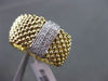 ESTATE WIDE .35CT DIAMOND 14K WHITE & YELLOW GOLD PAVE FLEXIBLE WOVEN MESH RING