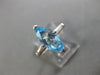 ESTATE 2.25CT DIAMOND & AAA BLUE TOPAZ 14K WHITE GOLD 3D 3 STONE ENGAGEMENT RING