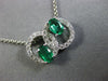 ESTATE 1.03CT DIAMOND & AAA EMERALD 14KT WHITE GOLD OVAL CIRCLE OF LIFE PENDANT
