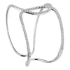 ESTATE EXTRA LARGE 8.70CT DIAMOND 18KT WHITE GOLD LOVE KNOT CUFF BANGLE BRACELET