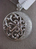 ESTATE LARGE .60CT DIAMOND 14KT WHITE GOLD FILIGREE FLOATING ROUND MOON PENDANT