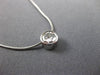 ESTATE .41CT DIAMOND 14KT WHITE GOLD 3D CLASSIC SOLITAIRE FLOATING PENDANT #3210
