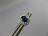 ESTATE .86CT DIAMOND & AAA SAPPHIRE 14KT WHITE GOLD 3D OVAL HALO STUD EARRINGS