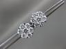 ESTATE LARGE 2.0CT DIAMOND 14KT WHITE GOLD 3D FLOWER SCREW BACK STUD EARRINGS