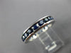ESTATE 1.20CT AAA ROUND SAPPHIRE 14KT WHITE GOLD 3D CHANNEL ETERNITY RING #22442