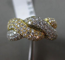 ESTATE 2.06CT ROUND DIAMOND 18KT WHITE & YELLOW GOLD 3D LOVE KNOT INFINITY RING