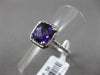 ESTATE 2.50CT DIAMOND & AAA EXTRA FACET AMETHYST 14KT WHITE GOLD 3D HALO RING