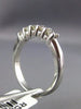 ESTATE .54CT DIAMOND 14KT WHITE GOLD 3D FIVE STONE SHARE PRONG ANNIVERSARY RING