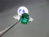 ESTATE 2.20CT DIAMOND & AAA EMERALD 14KT WHITE GOLD 3 STONE ENGAGEMENT RING