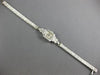 ANTIQUE LARGE ART DECO 3.01CT OLD MINE DIAMOND PLATINUM 3D FILIGREE WATCH #26386