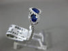 ESTATE 1.31CT DIAMOND & AAA SAPPHIRE 18K WHITE GOLD THREE STONE ANNIVERSARY RING