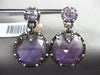 ESTATE LARGE 1.08CT DIAMOND & AMETHYST 14K ROSE GOLD HALO ROUND CLIP ON EARRINGS