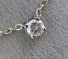 ESTATE .40CT ROUND DIAMOND 14KT WHITE GOLD 3D CLASSIC 4 PRONG SOLITAIRE NECKLACE