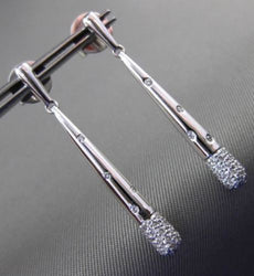 ESTATE .46CT DIAMOND 14KT WHITE GOLD 3D ETOILE ELONGATED HANGING DROP EARRINGS